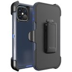 Premium Armor Heavy Duty Case with Clip for iPhone 12 / 12 Pro 6.1 (NavyBlue Blue)